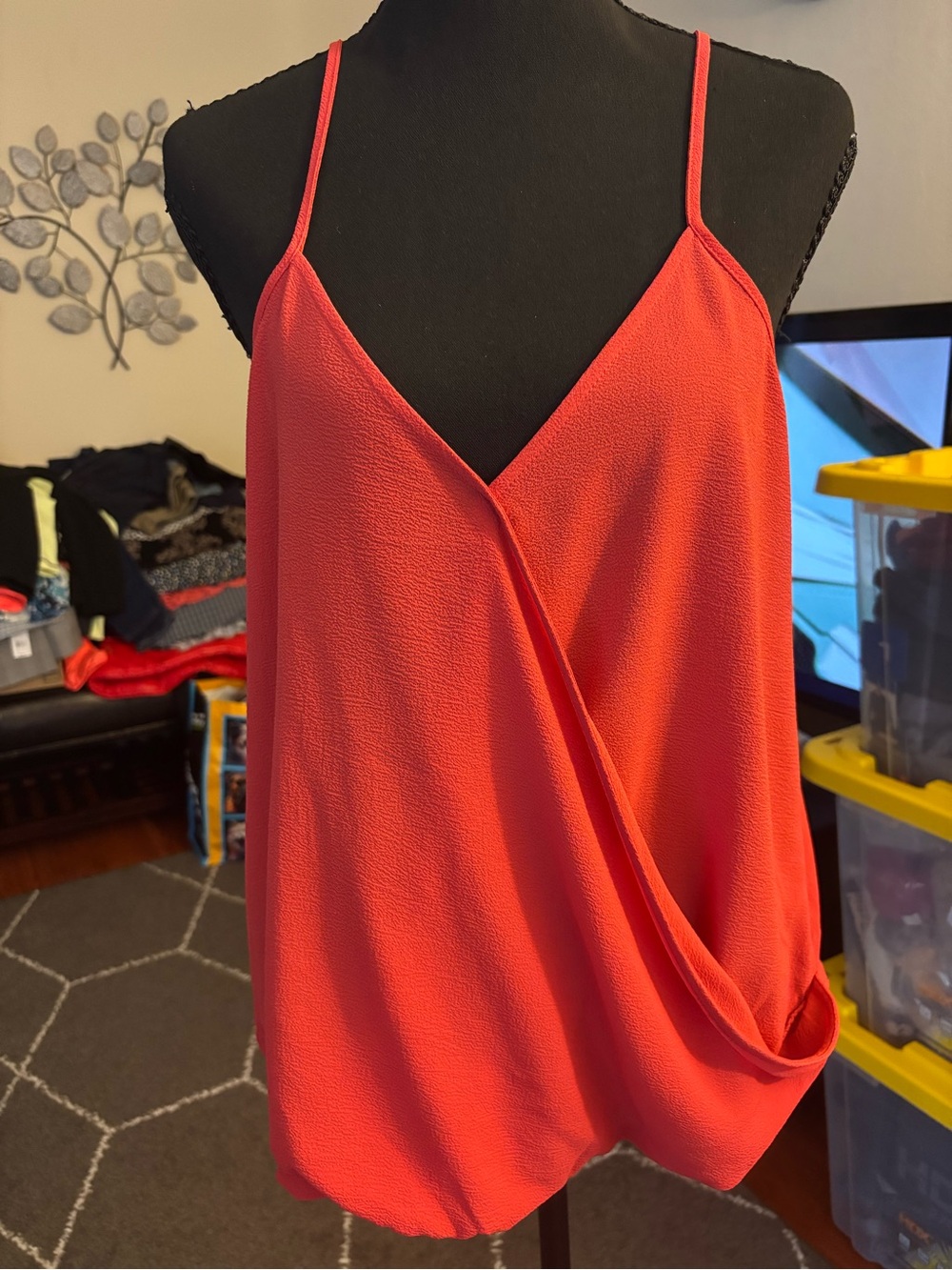 Hippie Rose Coral Wrap-Front Camisole